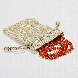 Hebras de cuentas, pulseras de dentición de ámbar natural, pulsera de bebé báltico, molares para niños, Rosario Irregular DIY, cuentas redondas originales Inte22