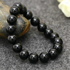 Pulsera de turmalina negra Natural con hebras de cuentas, cuentas de piedra de 6, 8, 10 y 12mm, gemas de energía para hombres, Yoga, regalo hecho a mano para mujeres, Fawn22