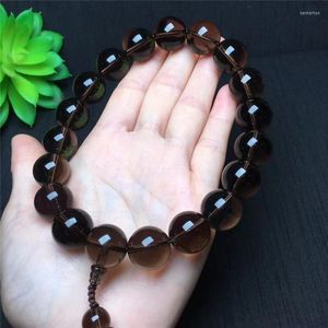 Brins de perles Quartz brun naturel Cristal fumé Perles rondes Grande taille Juhachiko Bracelets 16 Mm Kent22