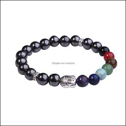 Brins de perles Bracelet d'amitié de prière extensible en perles de pierres précieuses naturelles - Bracelet semi-précieux de guérison Drop Livraison 2021 Bijoux Dh1G3