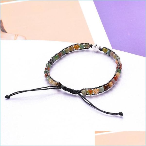 Hebras de cuentas Natural Indio Colorf Ágata Twining Strands Cobre Melocotón Corazón Con cuentas Pulsera ajustable Drop Entrega 2022 J Dhacw