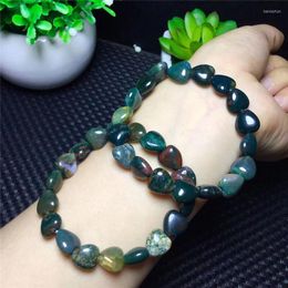 Kralen strengen natuurlijke mos mos agates hart vorm armband mode groene stenen energiebalans sieraden voor vrouwen mannen geschenken kent22