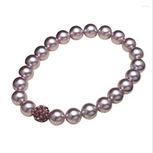 Kralen strengen natuurlijke schaal parelarmbanden armbanden 8/10 mm kralen wit paars voor vrouwen met klei zirkoon balelasticiteit sieraden cadeau fawn2