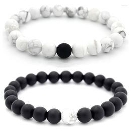 Brins de perles Bracelet de perles de pierre naturelle pour hommes femmes 8mm pierre de lave Chakra fabrication de bijoux élastique à la mode Fawn22