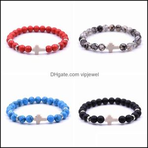 Kralen strengen natuursteenarmband mannen en vrouwen kruisen creatieve nieuwe producten drop levering 2021 sieraden armbanden dhseller2010 dh4ei