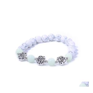 Brins de perles Bracelets en pierre naturelle Yoga Guérison Lumineux Glow In The Dark Bracelet Lotus Charm Perles Pour Hommes Femmes Drop Deliver Otdch