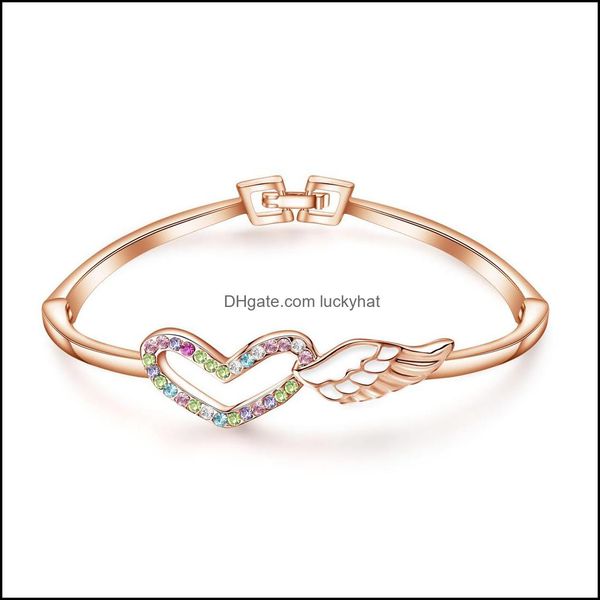 Brins perlés Nouvelle mode 10pc / Set Bracelet coeur pour femmes filles Dream Wing Bijoux faits à la main Drop Livraison 2021 Bracelets Dhseller2 Dhohd