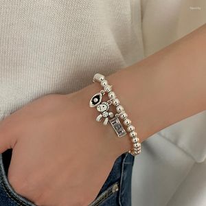 Hebras de cuentas origen verano declaración divertida caballo riqueza encanto pulsera para mujeres niñas Color plata metálico redondo joyería Fawn22