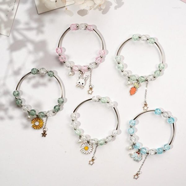 Perlé brins QWC Vintage coloré petite marguerite carotte éléphant animaux bracelets pour filles mignon belle petite amie cadeau 2022 bijoux Fawn22