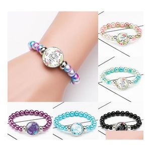 Hebras de cuentas Religión Escritura cristiana Pulsera para mujeres Hombres Católico Acrílico Rosario Cuentas Cadenas Brazalete Versículo bíblico Encanto Fa Otisx