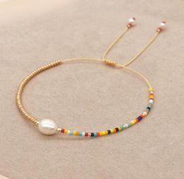 Kralen strengen shinus boho sieraden zoetwaterparels armbanden eenvoudige armband voor vrouwen goud kleur kralen kleurrijke miyuki kralen 16310203