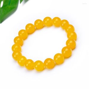 Kralen strengen verkocht kleur modieuze armband hoogwaardige pure 8 mm sieraden eenvoudige natuursteen geel agaat fawn22