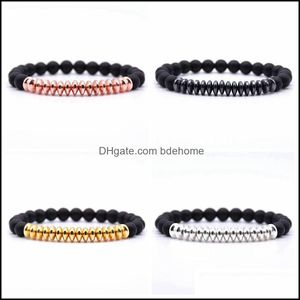 Perles Strands Stone Bracelet Black Men 8Mm Beads Set And Women Healing Energy Handmade Jewelry Drop Delivery 2021 Brace Dhseller2010 Dhixj