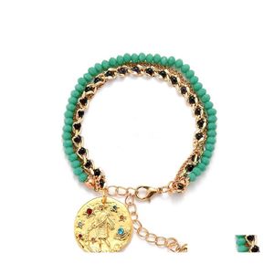 Brins de Perles Tang Yin Charme Simple 12 Constellation Bracelet Perlé Pierre Naturelle Cancer Poissons Capricorne Balance Et Autre Bracele Dhp7U