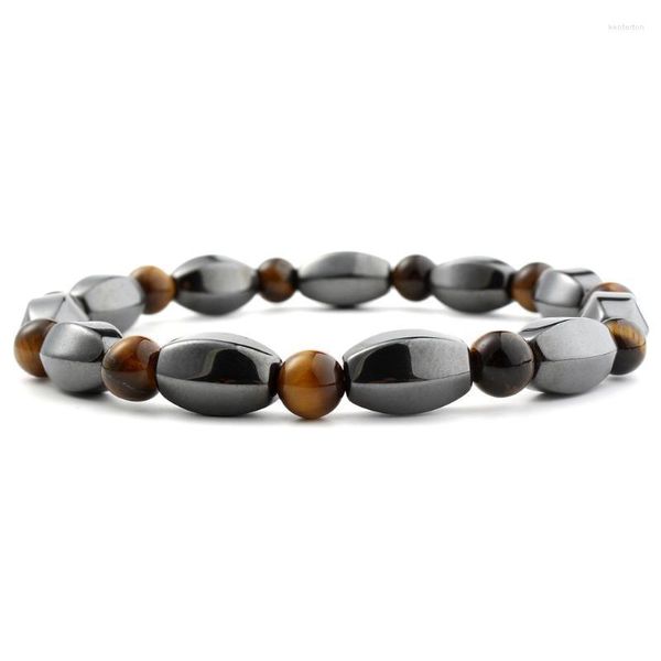 Hebras de cuentas Imán de ojo de tigre Pulsera de cuentas de diamantes Hombres Joyería hecha a mano de bricolaje Yoga Chakra Regalo de vacaciones Estilo europeo y americano Kent22