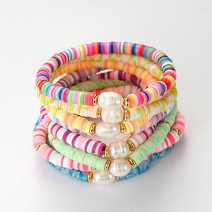 Brins de perles à la mode multicolore polymère argile brin bracelet bracelet pour femmes été perle charme boho bracelets fille pulsera heishi bijoux