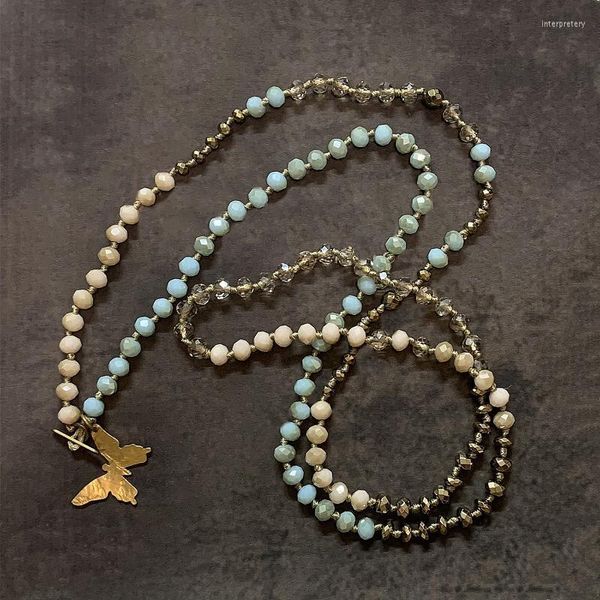 Brins en perles vikiko conception de créneau simple naturel naturel noire biliaire bleu clair cristal girl