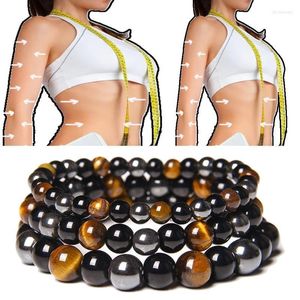 Brins Perlés Perte De Poids Hématite Oeil De Tigre Perle Bracelets Bracelet À La Main Minceur Femmes Équilibre Énergétique Bijoux Pierre Naturelle Lars22