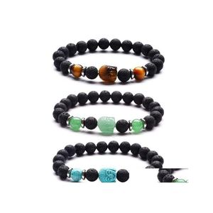 Kralen strengen yoga chakra natuursteen boeddha kralen streng armband tijger oog amethist crystal lava rock oli diffuser armbanden f otlej