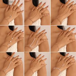 Perlé Été Nouveau Style Perle Papillon Lien Chaîne Bracelet Connecté Bague Bracelets Pour Femme Couple Bijoux CadeauxL24213