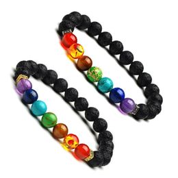 Perlé Les Sept Chakra Bracelets Bracelet Pour Hommes Femmes Naturel Empereur Pierre Carré Charme Bijoux De Mode 8 Mm Perles Drop Delivery Dhrb1