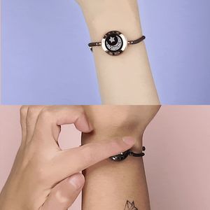 Totwoo perlé longue distance tactile allume des bracelets vibrants pour les couples cadeaux de relation Smart Sun Moon Love Bracelet 230425