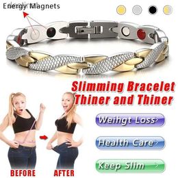 Perlé à la mode 4 couleurs perte de poids aimants d'énergie bijoux minceur bracelets bracelets torsadés bracelet de thérapie magnétique HealthcareL24213
