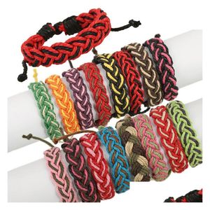 Kralen uni geweven armbanden voor vrouwen en mannen handgemaakte doe -het -zelf touw armband paar willekeurige kleur druppel levering sieraden dhzmk