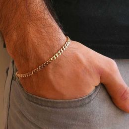 Kralen vnox 3-11 mm dikke miami stoeprand kettingarmband voor mannen roestvrij staal Cuban link ketting polsband klassieker punk zware mannelijke sieraden 240423