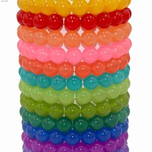 Beaded Gros 6 8 10 12 MM Bracelet en pierre naturelle hommes calcédoine verre guérison équilibre perles Reiki bouddha prière Yoga Bracelet femmes YQ240226