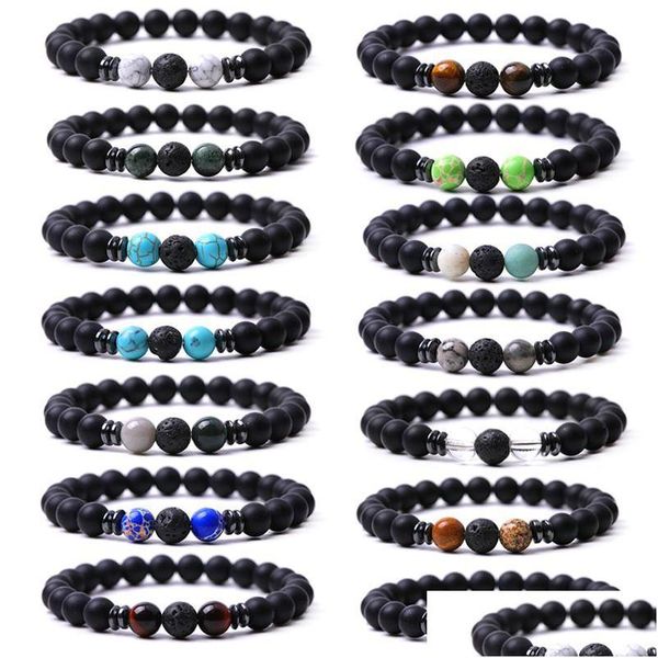 Kralen Groothandel 8Mm Zwarte Steen Kralen Strand Colorf Kristal Jade Kralen Energie Boeddha Armband Voor Vrouwen Mannen Drop Levering sieraden Br Dhjrk