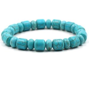 Perlé En Gros À La Main Tissage Géométrique Vert Turquoise Pierre Perles Bracelet Extensible Bijoux De Style Ethnique Drop Delivery Bracelets Dhk8R