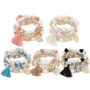 Perlé Femmes Filles Vintage Boho Cristal Mtilayer Bracelet Bijoux Stretch Gland Perle Bracelet Bracelets Accessoires De Mode Drop Deli Dh08P