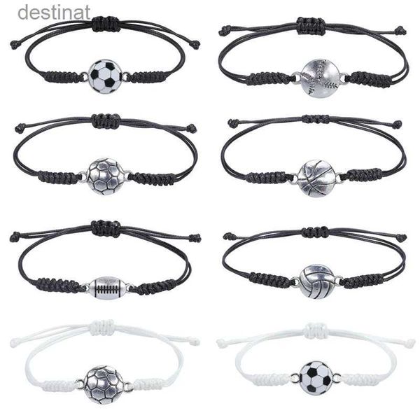 Perlé Femmes Homme Cire Ligne Bracelets Tressés À La Main Football Basketball Baseball Hommes Bracelet À Main Kpop Bijoux Réglable Livraison GratuiteL24213