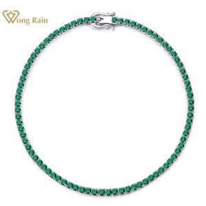 Per perle rain hip hop rock solide 925 argent sterling rond rond saphir graisses de pierre de pierre de tennis bracelets bracelets fin bijoux en gros 240423