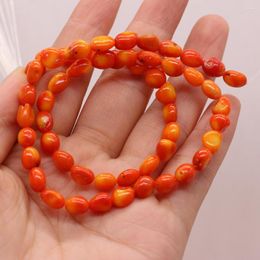 Kralen 1 Strand Natuurlijk Koraal Oranje Knop Vorm Spacer Losse Voor Sieraden Maken DIY Ketting Armband Accessoires