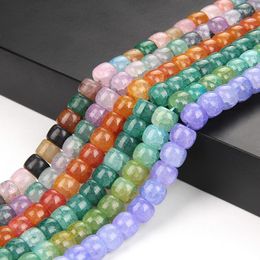 Perles 10 8mm Agates cylindre pierres précieuses pierre naturelle fleur colonne lâche pour la fabrication de bijoux collier à faire soi-même Bracelet