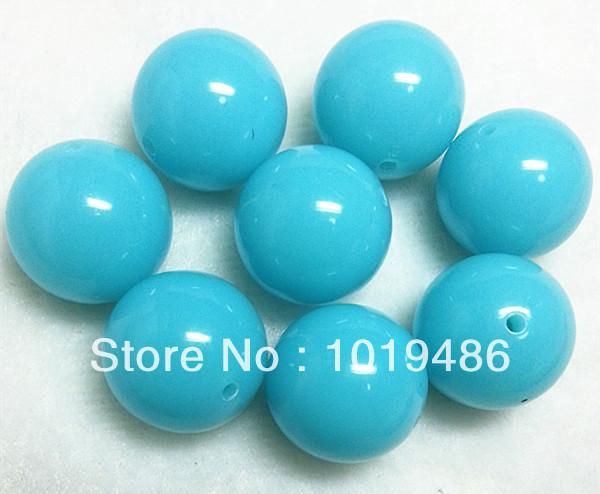 Beads 100pcs/lote Color azulado grueso de color azul acrílico de 20 mm/fluorescencia cuentas gruesas nuevas cuentas sólidas acrílicas para joyas para joyas