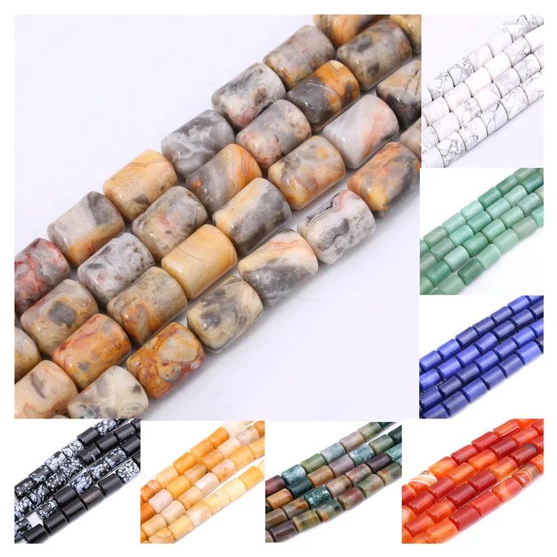 Beads 10x14mm Natural Stone Sandstone Lapis Lazuli Bead Crystal Colorful Cylindrical Loose Jewelry Making DIY Bracelet Necklace
