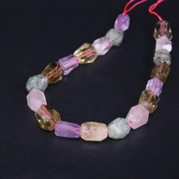 Perles 15.5 "/brin naturel Mixtz Quartz cristal forme libre facettes Net pendentif perles en vrac, pierre arc-en-ciel pour la fabrication de bijoux bracelet