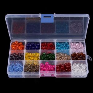 Perles 15 couleurs Couleur mélangée 4 mm 6 mm 8 mm à la mode rond en verre bacs à lingèques en verre de quartz pour les bijoux en gros