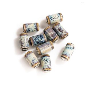 Perles 17 #10 pièces, petite forme cylindrique, pendentif en céramique et porcelaine, fabrication de bijoux, matériaux faits à la main pour Bracelet et collier # XN190