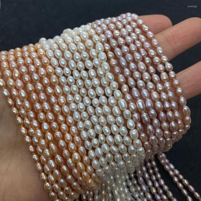 Minchas 1strand solto em forma de pérolas de água doce de arroz para branqueador de jóias Colar de colar de costura de costura DIY Acessório