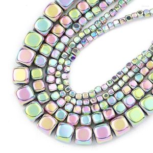 Kralen 2/3/4/6MM Vierkant Licht Paars Hematiet Spacer Cube Natuursteen Losse Voor sieraden Maken Diy Armband Accessoires