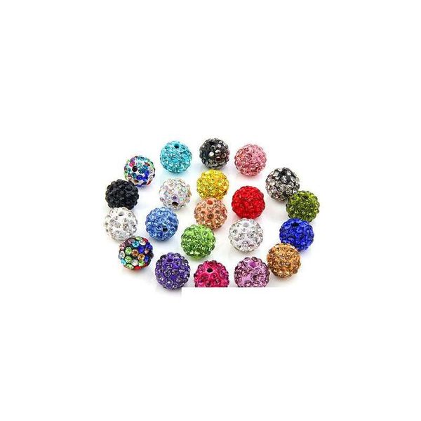 Cuentas 20 Unids / lote 10 Mm Shamballa Clay Crystal Disco Ball Diy Para Fabricación de Joyas Moda 20 Colores Drop Delivery Home Garden Arts Craft Dhtm1