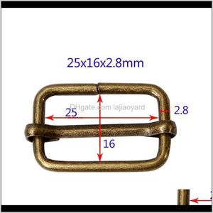 Cuentas 20 unids Metal Tri Glide Slide Hebillas Barra central Ajustador para cuero Craft Bolsa Correa Correa 25 32 38 mm Hebilla de cinturón Wmtxze Tl2Dz Mk70B