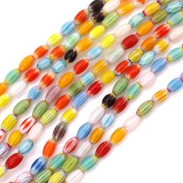 Perles 210 pcs/lot 5x8mm mélange couleur Perles de verre de forme ovale pour la fabrication de bracelets bricolage Artisanat Perles à la main fleur Lampwork Perles en gros