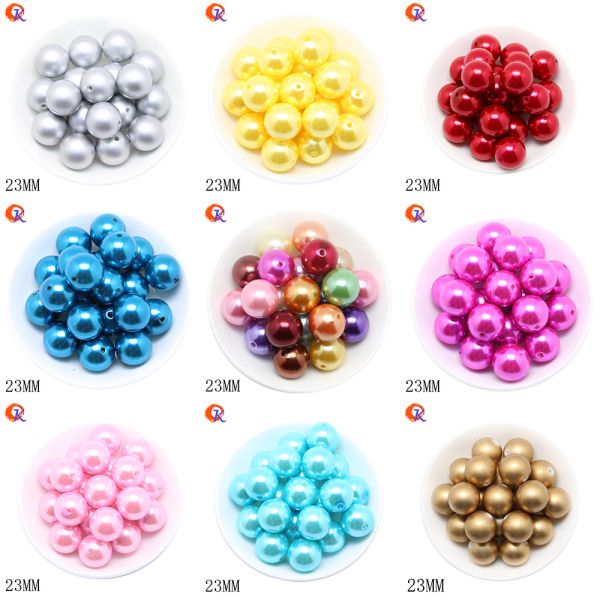 Perles 23MM choisir la couleur 70 pcs/lot mode ABS perle perle acrylique perles grosses fausses perles pour enfants colliers fabrication de bijoux