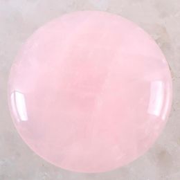 Perles 2 Pcs/Lot 25 MM 30 MM Rond CAB Cabochon Pierre Naturelle Rose Cristal Quartz Pas Percé Trou Perle Pour La Fabrication De Bijoux Bracelet Boucle D'oreille