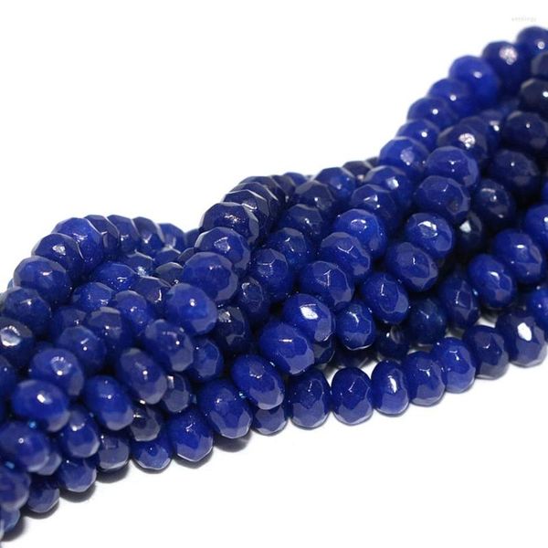 Perles 2x4 4x6 5x8mm Lapis Lazuli Bleu Pierre Naturelle Jades Calcédoine Boulier À Facettes Lâche Bricolage Femme Bijoux Trouver 15 pouces GE316